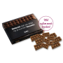 Doosje met 10 chocolade bouwblokjes inclusief banderol